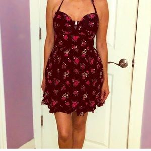 Backless floral guess short dress